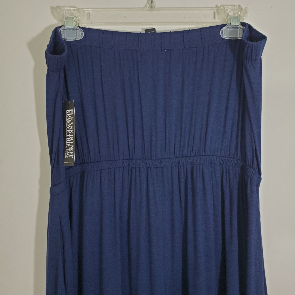 Nwt New York & Co Dress Navy Blue Strapless Maxi Casual Beachy Boho Large — image 4 of 8